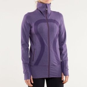 Lululemon Purple In Stride Long Zip Up Jacket Womens 6